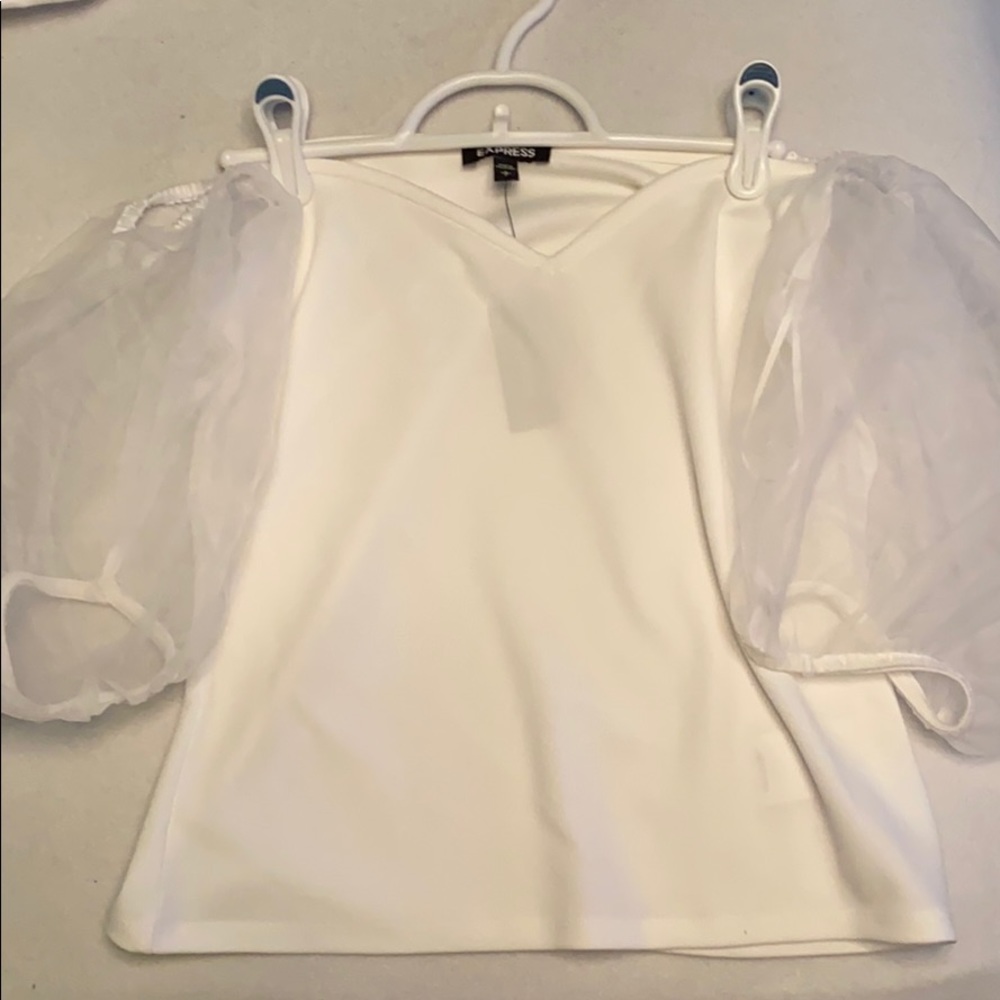 NWT Express Organza Puff Sleeve Top